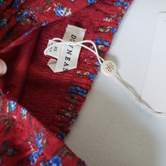 DownEast Serena Dress XS Red and Blue Floral Midi Dress - Picture 7 of 12